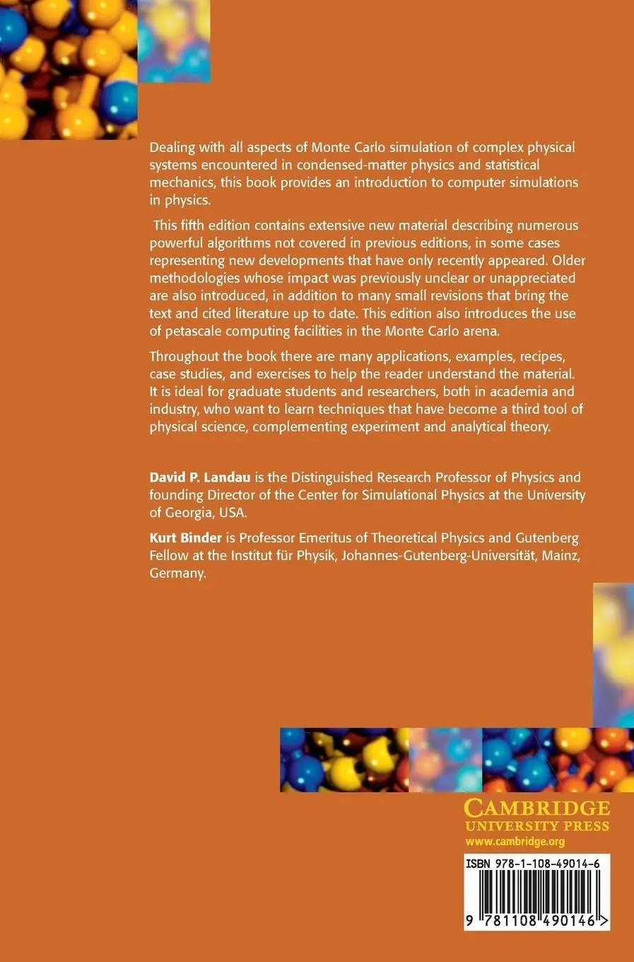 Rückseite: 9781108490146 | A Guide to Monte Carlo Simulations in Statistical Physics | Buch