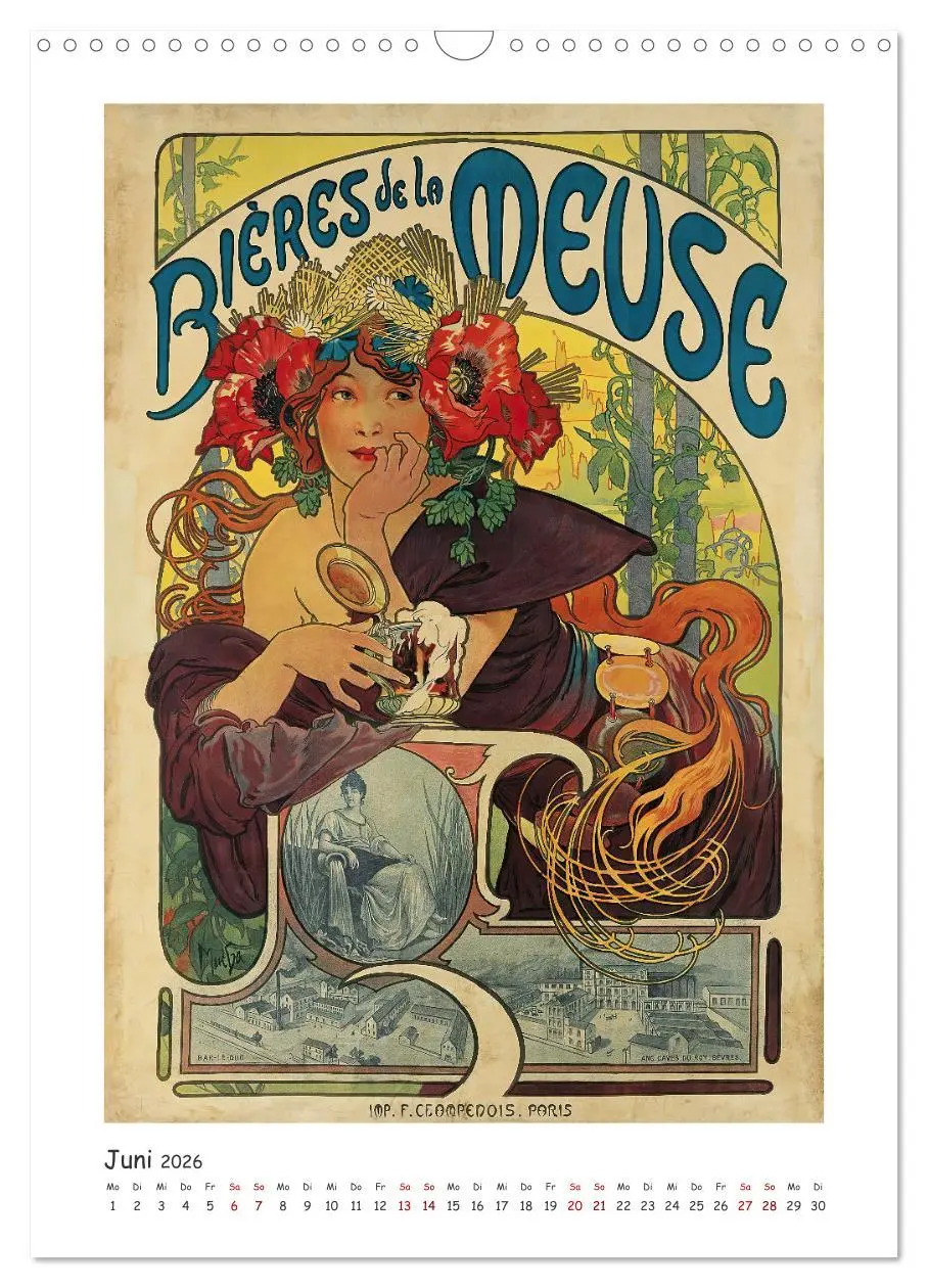 Bild: 9783516310146 | Alfons Mucha - Eine Hommage in zwölf Monaten (Wandkalender 2026 DIN...
