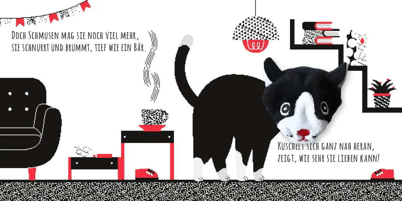 Bild: 9783745930146 | Kontrastbuch für Babys mit Fingerpuppe: Guck mal, kleine Katze | Buch