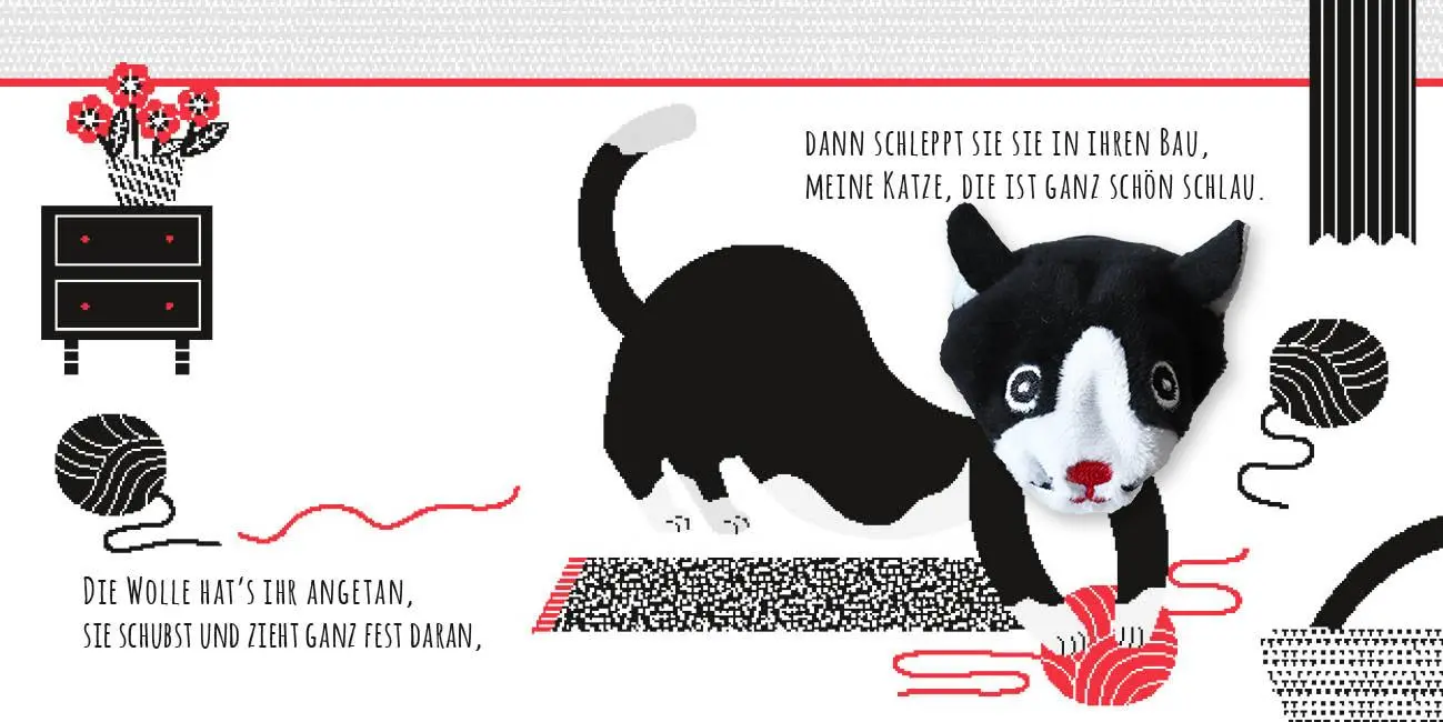 Bild: 9783745930146 | Kontrastbuch für Babys mit Fingerpuppe: Guck mal, kleine Katze | Buch