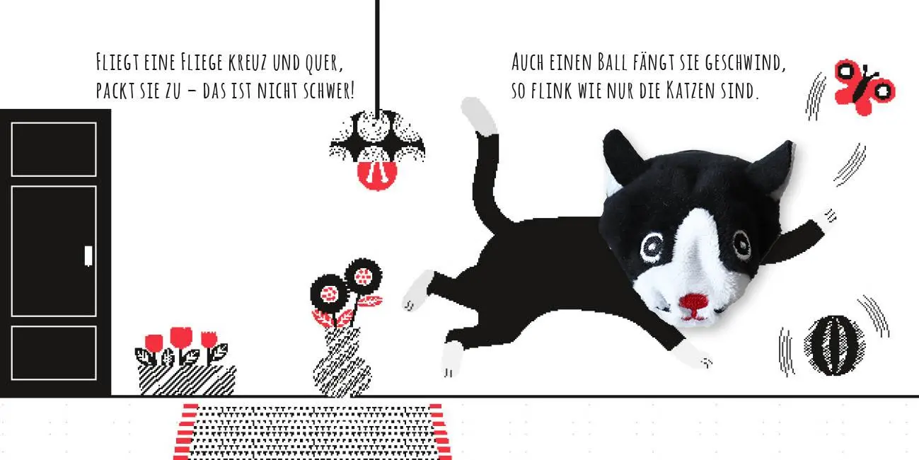 Bild: 9783745930146 | Kontrastbuch für Babys mit Fingerpuppe: Guck mal, kleine Katze | Buch