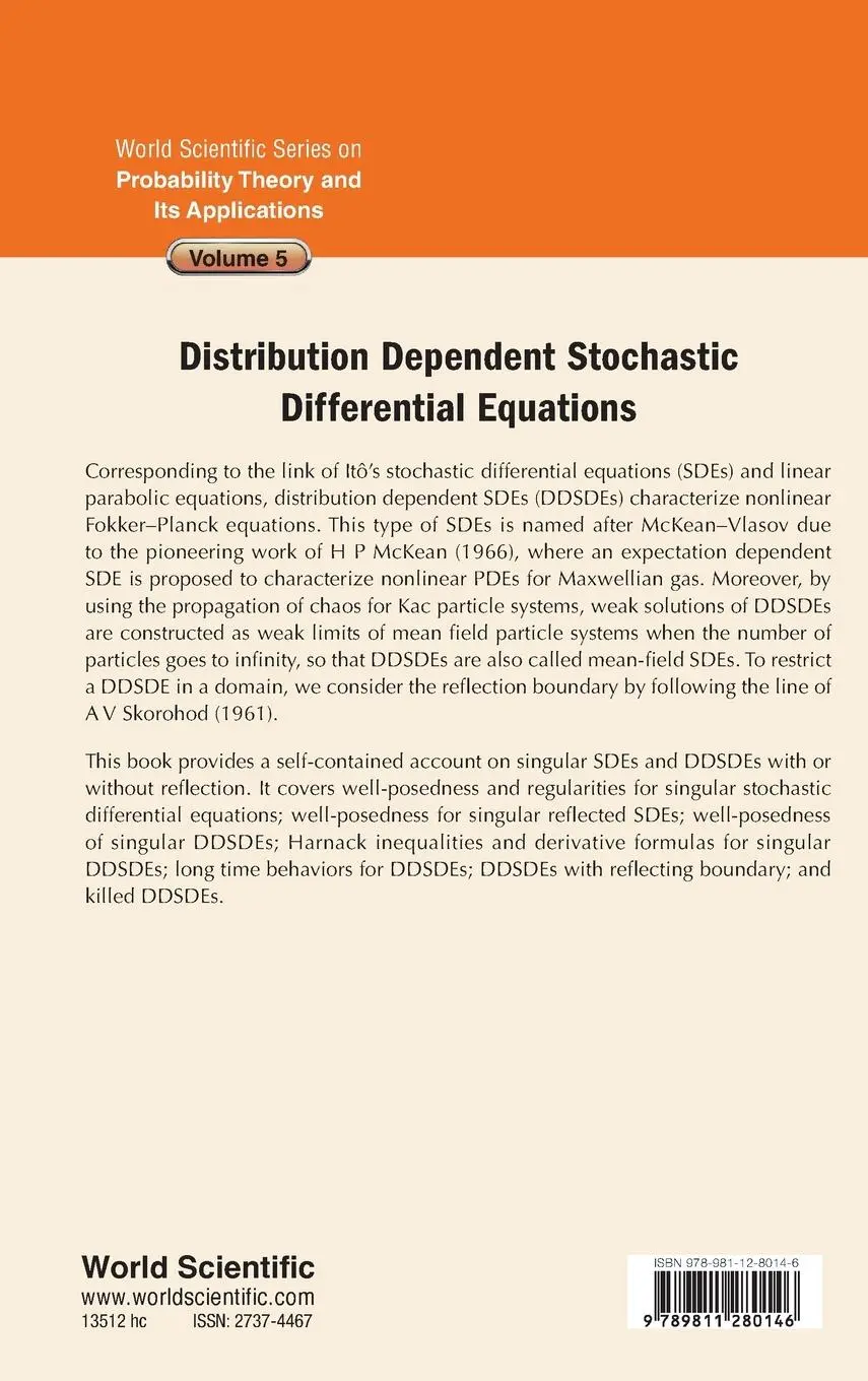 Rückseite: 9789811280146 | DISTRIBUTION DEPENDENT STOCHASTIC DIFFERENTIAL EQUATIONS | Wang | Buch