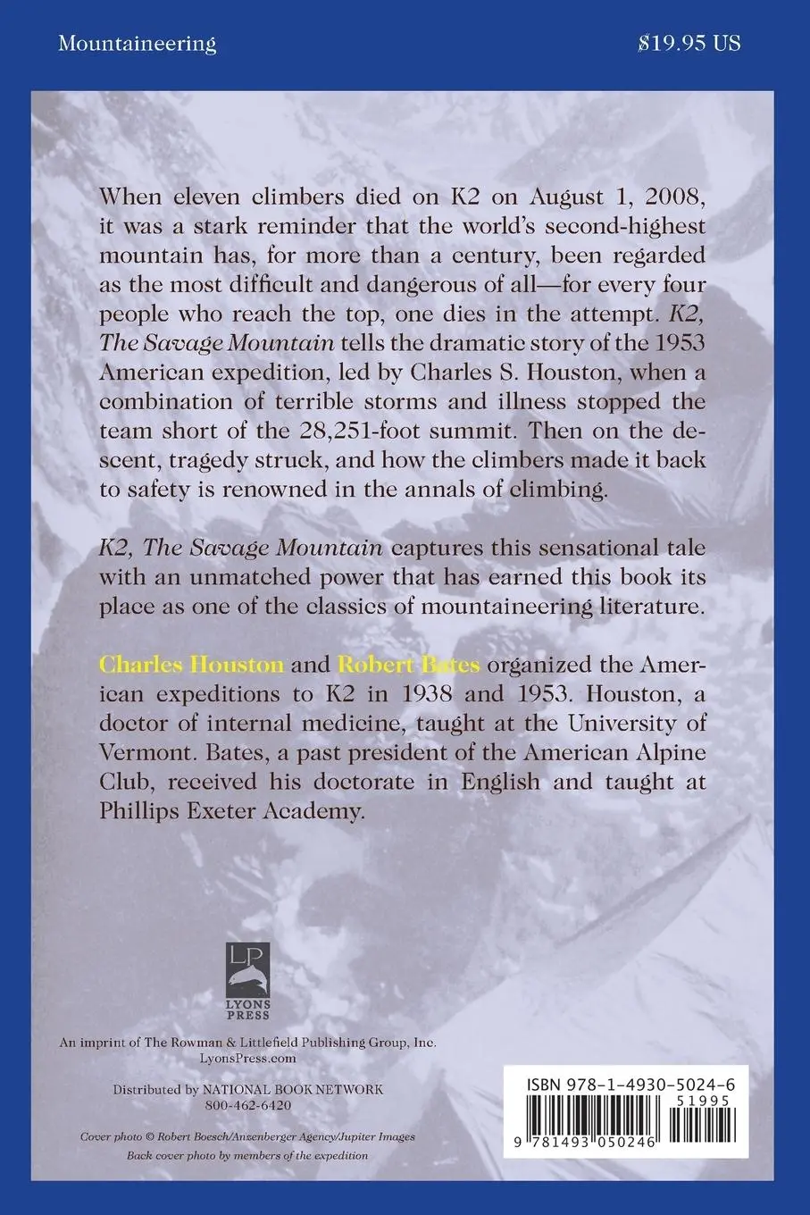 Rückseite: 9781493050246 | K2, The Savage Mountain | Charles Houston (u. a.) | Taschenbuch | 2020