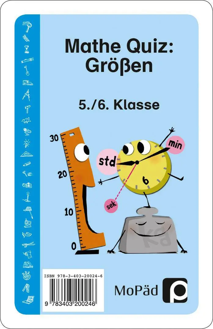 Cover: 9783403200246 | Mathe-Quiz: Größen | 5. und 6. Klasse | Jens Eggert | Taschenbuch
