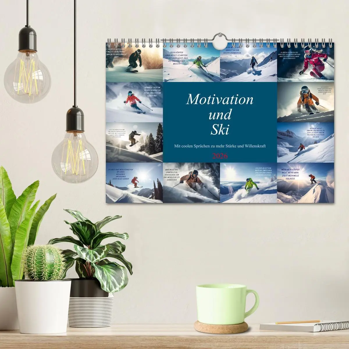 Bild: 9783457380246 | Motivation und Ski (Wandkalender 2026 DIN A4 quer), CALVENDO...