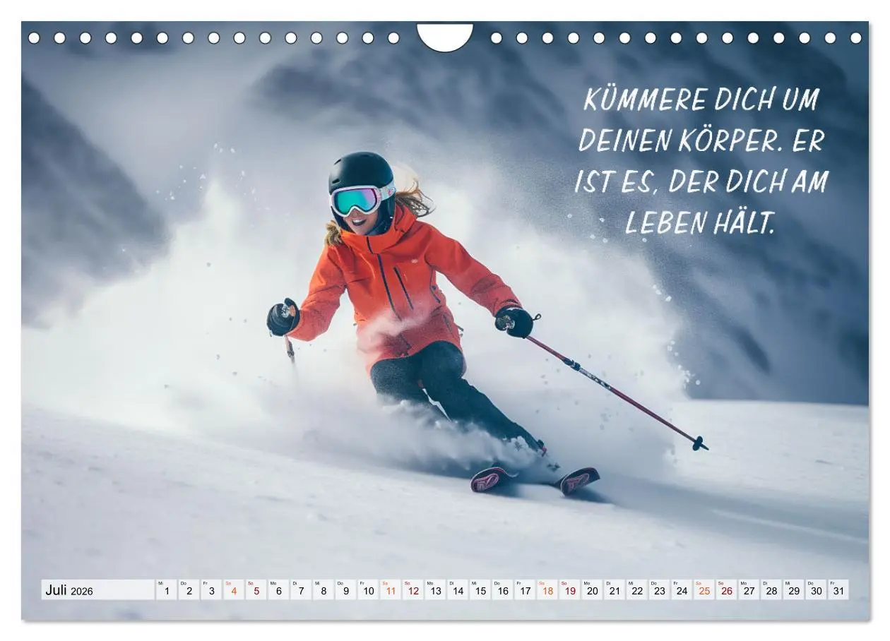 Bild: 9783457380246 | Motivation und Ski (Wandkalender 2026 DIN A4 quer), CALVENDO...