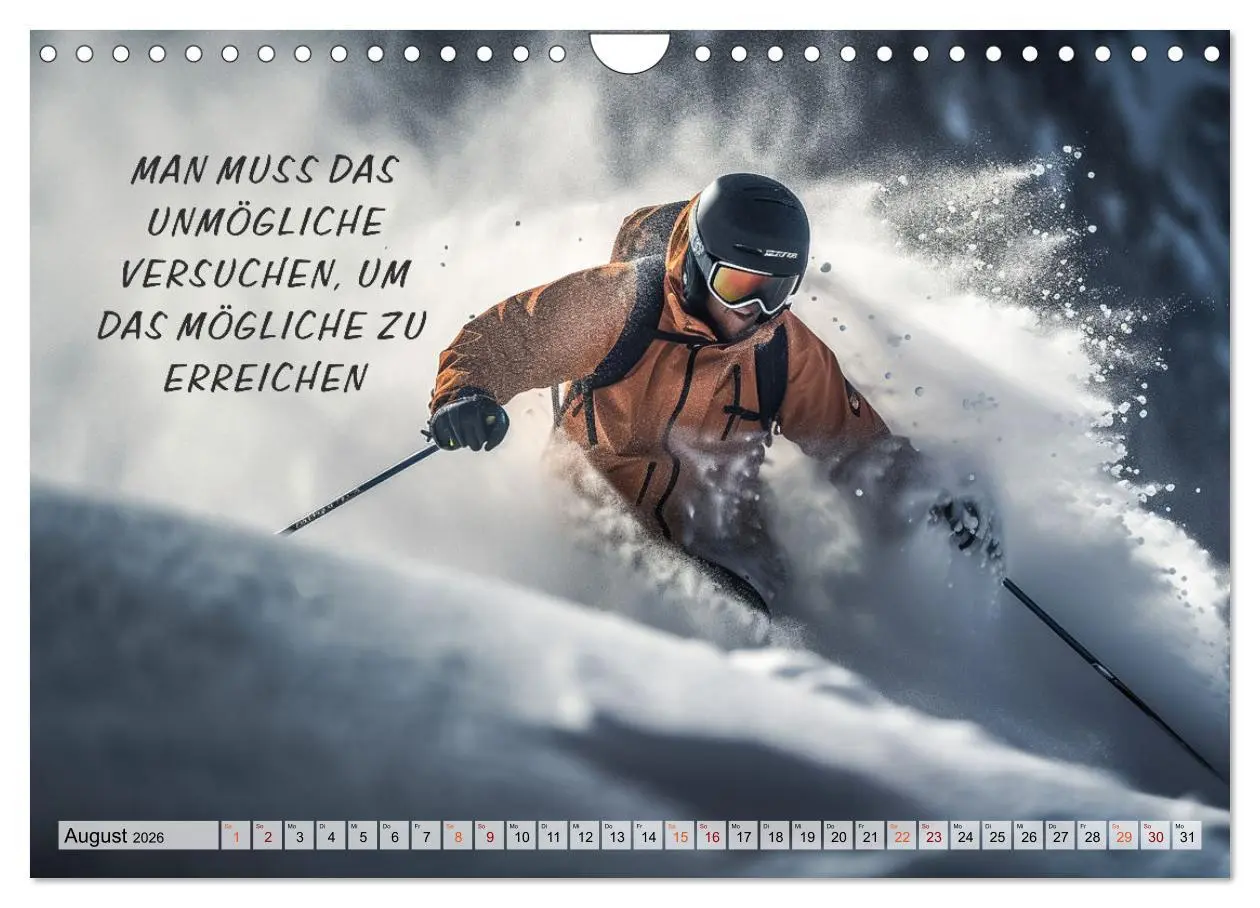 Bild: 9783457380246 | Motivation und Ski (Wandkalender 2026 DIN A4 quer), CALVENDO...