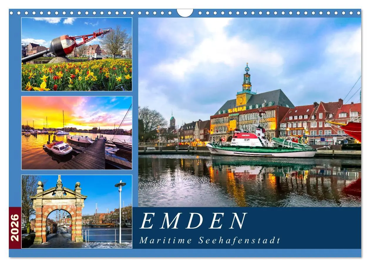 Cover: 9783457830246 | EMDEN maritime Seehafenstadt (Wandkalender 2026 DIN A3 quer),...