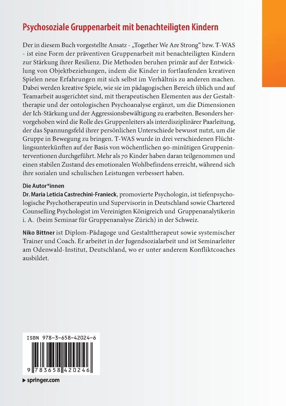 Rückseite: 9783658420246 | Psychosoziale Gruppenarbeit mit benachteiligten Kindern | Taschenbuch