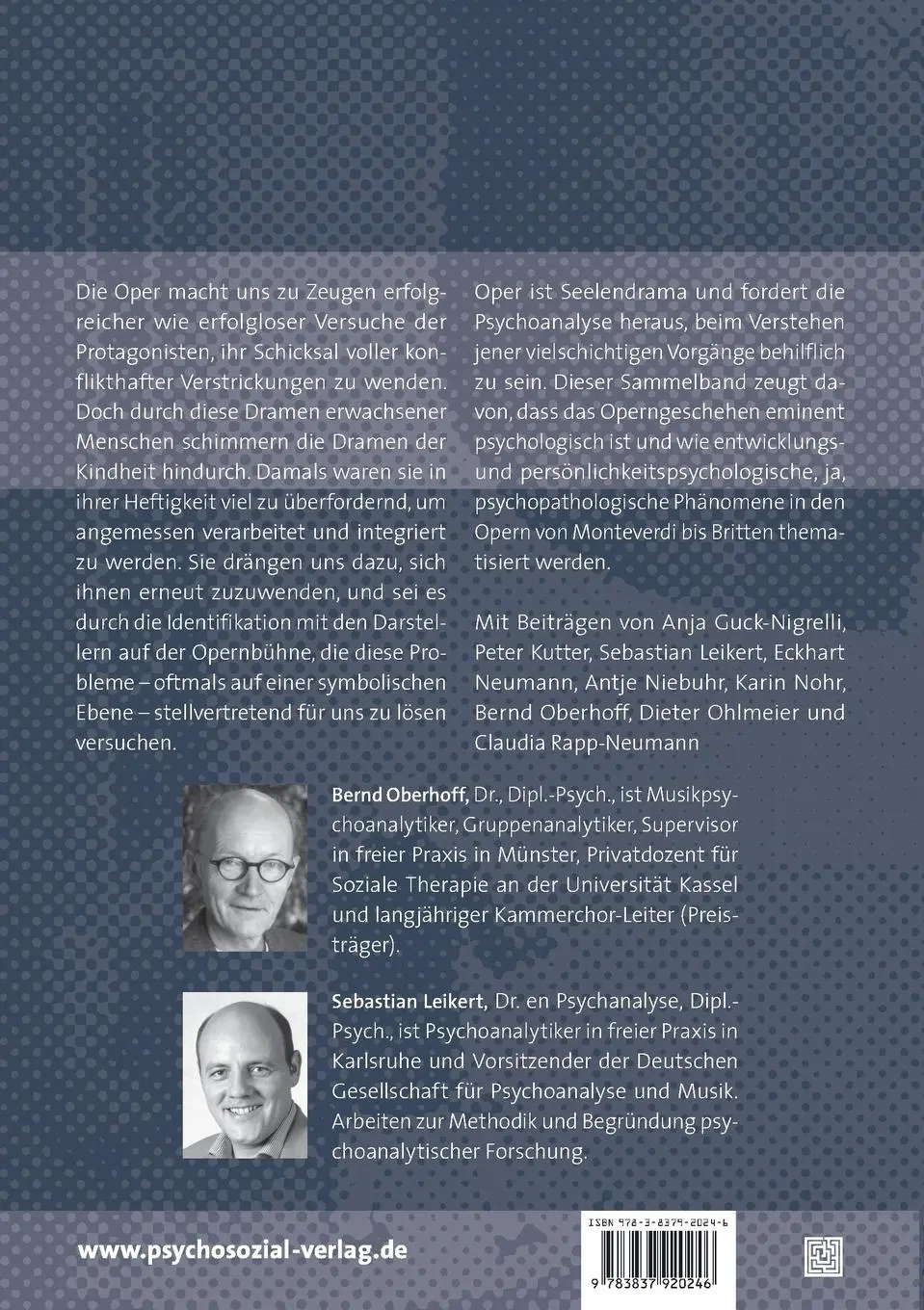 Rückseite: 9783837920246 | Opernanalyse | Sebastian Leikert (u. a.) | Taschenbuch | 229 S. | 2009