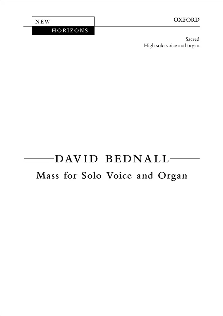 Cover: 9780193550346 | Mass For Solo Voice &amp; Organ (High) Nh255 | David Bednall | Buch