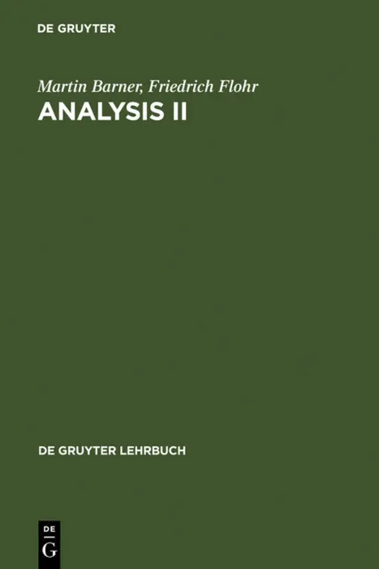 Cover: 9783110150346 | Analysis. Bd.2 | Martin Barner (u. a.) | Taschenbuch | 449 S. | 1995