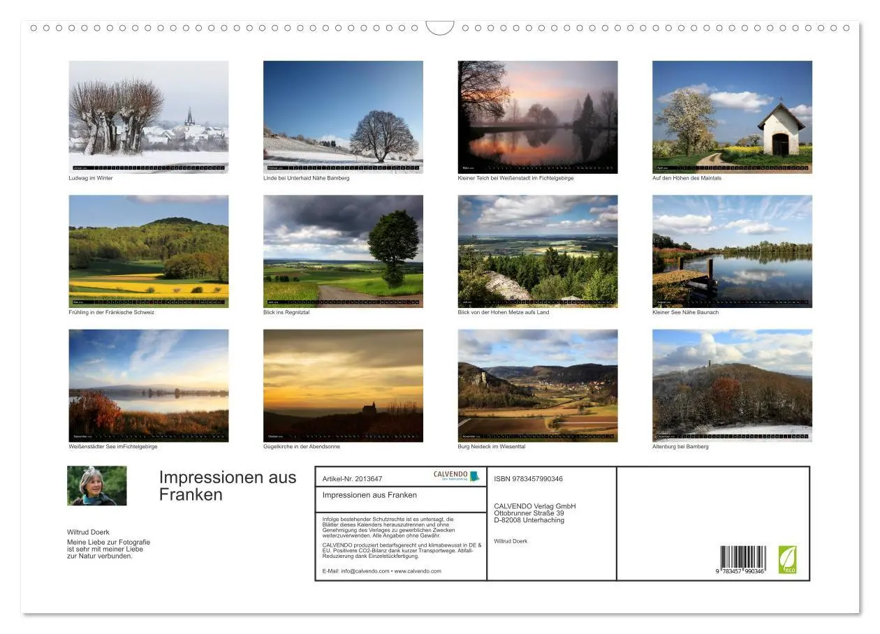 Bild: 9783457990346 | Impressionen aus Franken (Wandkalender 2026 DIN A2 quer), CALVENDO...