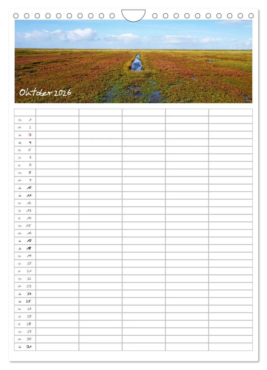 Bild: 9783516390346 | Nordfriesland - Familienplaner (Wandkalender 2026 DIN A4 hoch),...