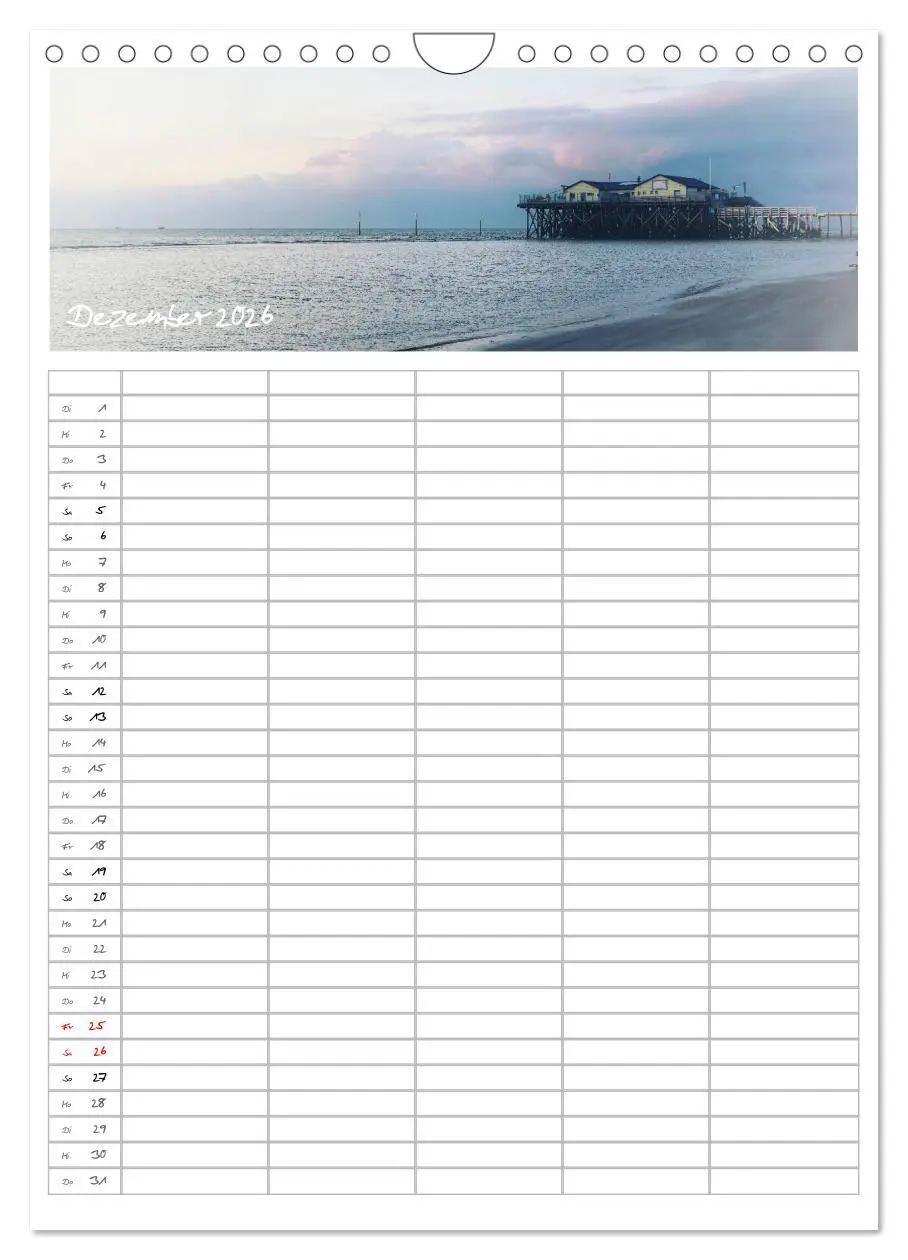 Bild: 9783516390346 | Nordfriesland - Familienplaner (Wandkalender 2026 DIN A4 hoch),...