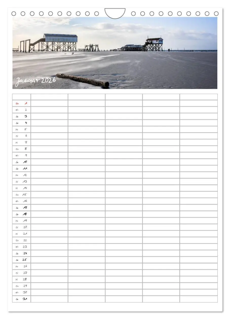 Bild: 9783516390346 | Nordfriesland - Familienplaner (Wandkalender 2026 DIN A4 hoch),...