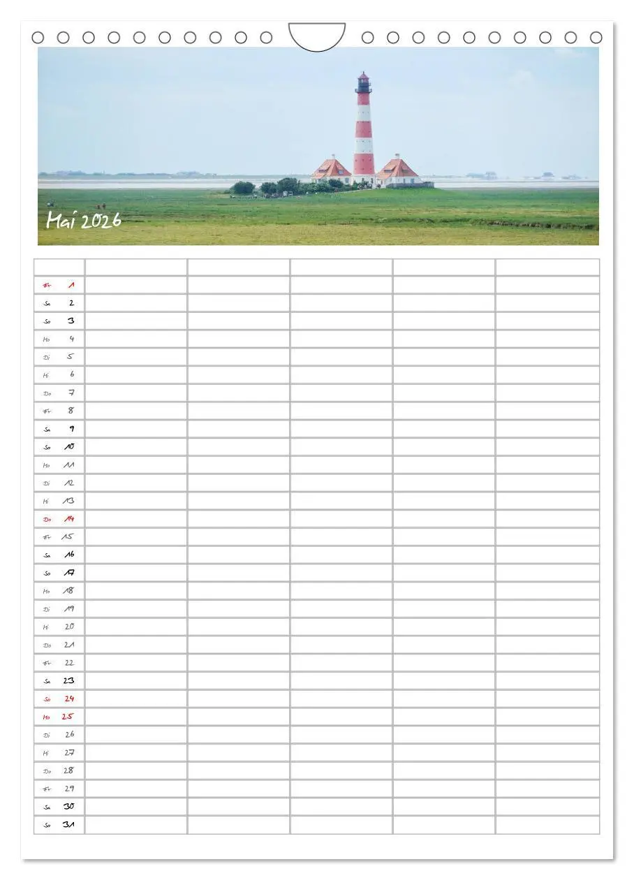 Bild: 9783516390346 | Nordfriesland - Familienplaner (Wandkalender 2026 DIN A4 hoch),...