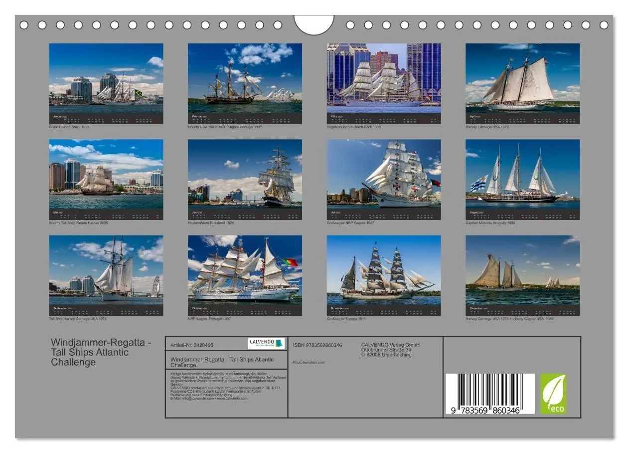 Bild: 9783569860346 | Windjammer-Regatta - Tall Ships Atlantic Challenge (Wandkalender...