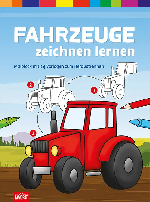 Cover: 9783849410346 | Fahrzeuge zeichnen lernen | Malblock mit 24 Vorlagen zum Heraustrennen