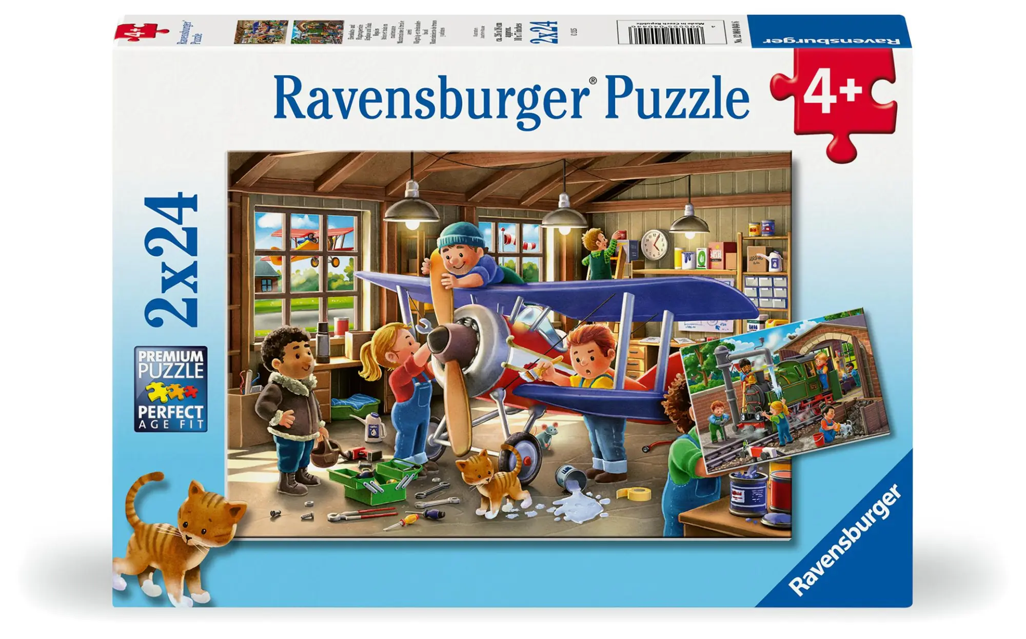 Cover: 4005555040446 | Kinderpuzzle 2x24 Teile - Eisenbahn- und Flugzeugservice | Spiel