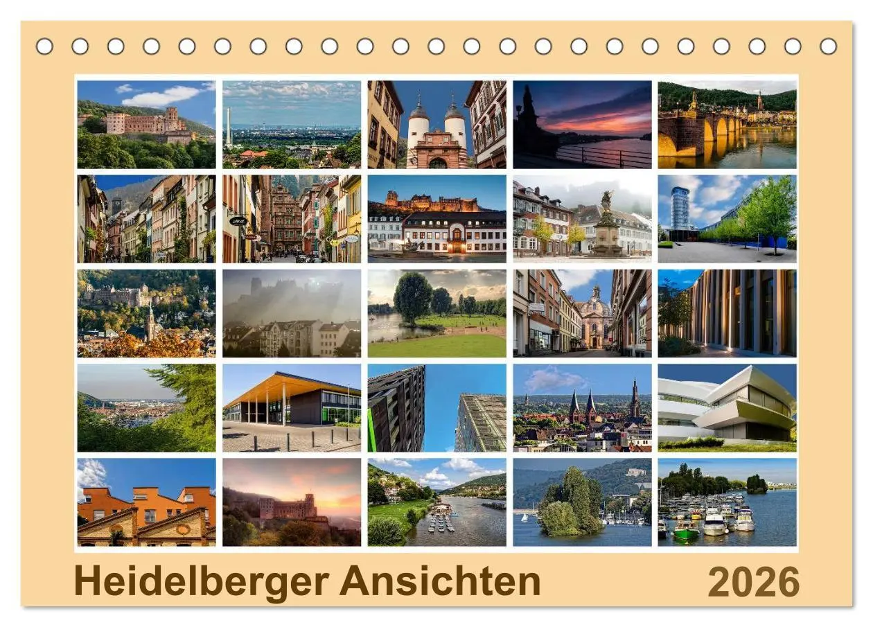 Cover: 9783516070446 | Heidelberg Views - Heidelberger Ansichten (Tischkalender 2026 DIN...