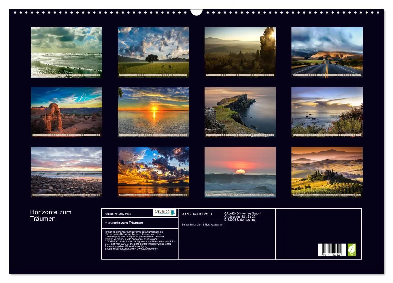 Bild: 9783516140446 | Horizonte zum Träumen (Wandkalender 2026 DIN A2 quer), CALVENDO...