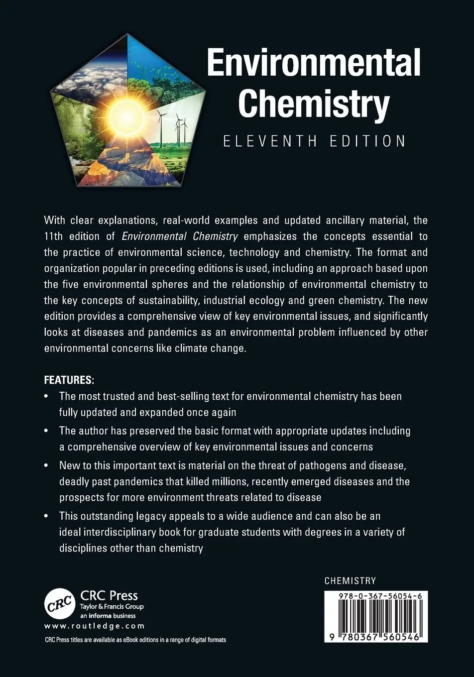 Rückseite: 9780367560546 | Environmental Chemistry | Eleventh Edition | Stanley E Manahan | Buch