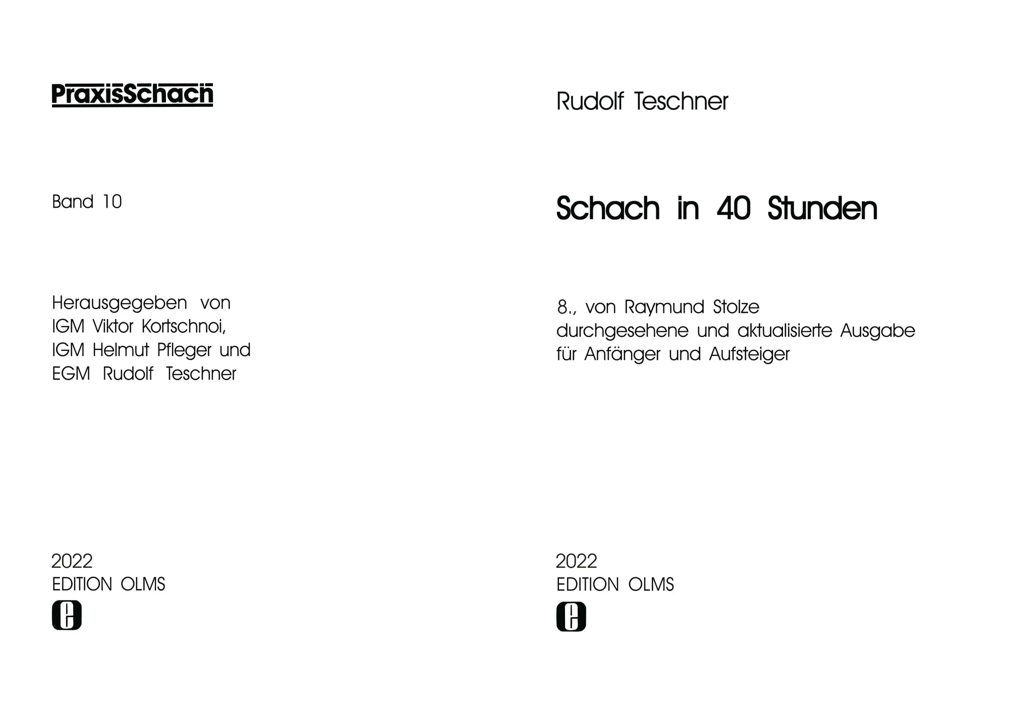 Bild: 9783283010546 | Schach in 40 Stunden | Rudolf Teschner | Taschenbuch | Praxis Schach