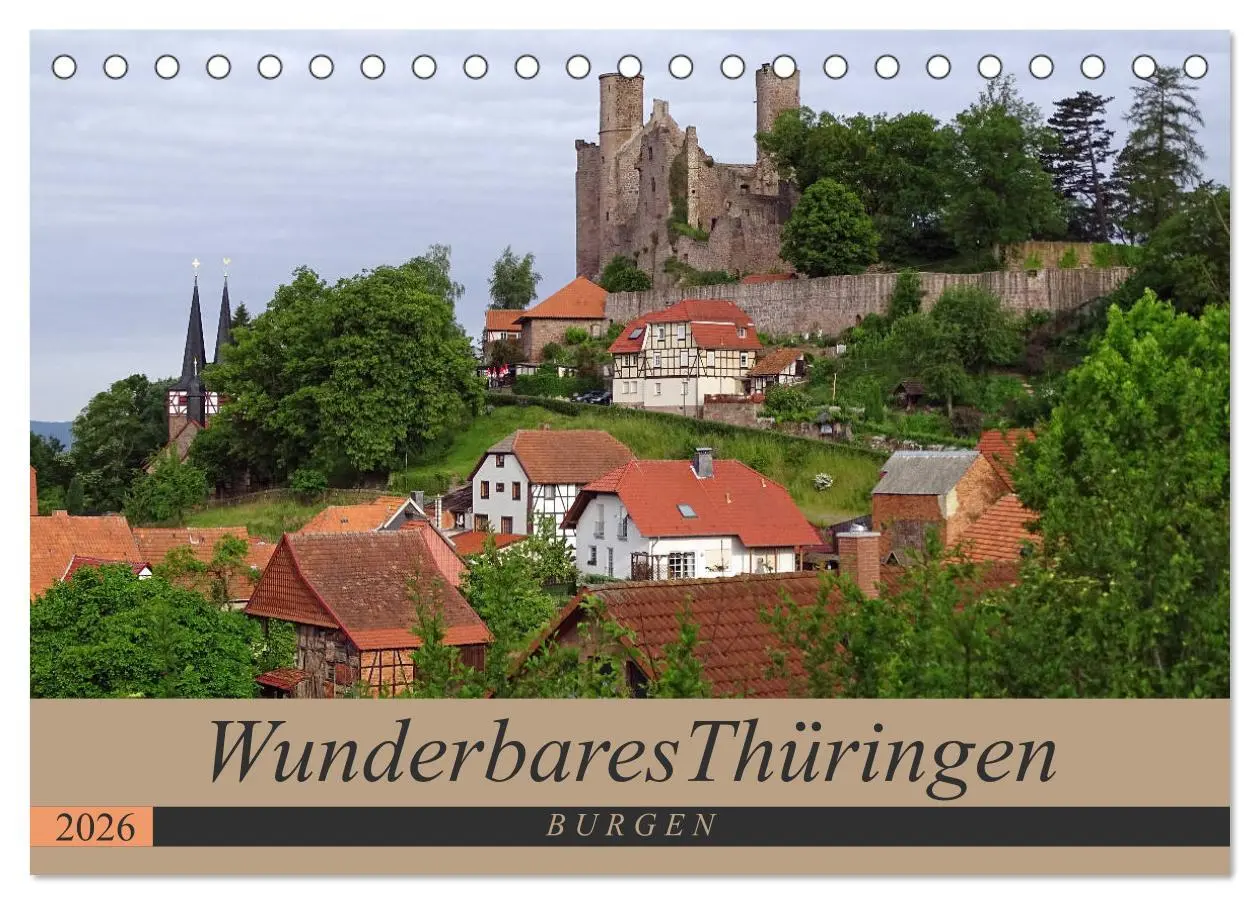 Cover: 9783516060546 | Wunderbares Thüringen - Burgen (Tischkalender 2026 DIN A5 quer),...