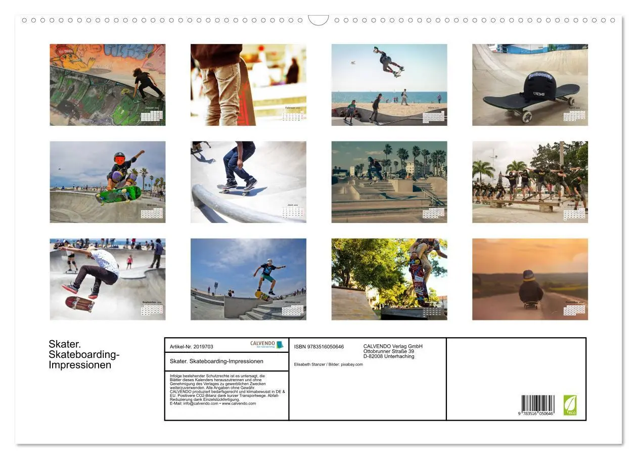 Bild: 9783516050646 | Skater. Skateboarding-Impressionen (Wandkalender 2026 DIN A2 quer),...