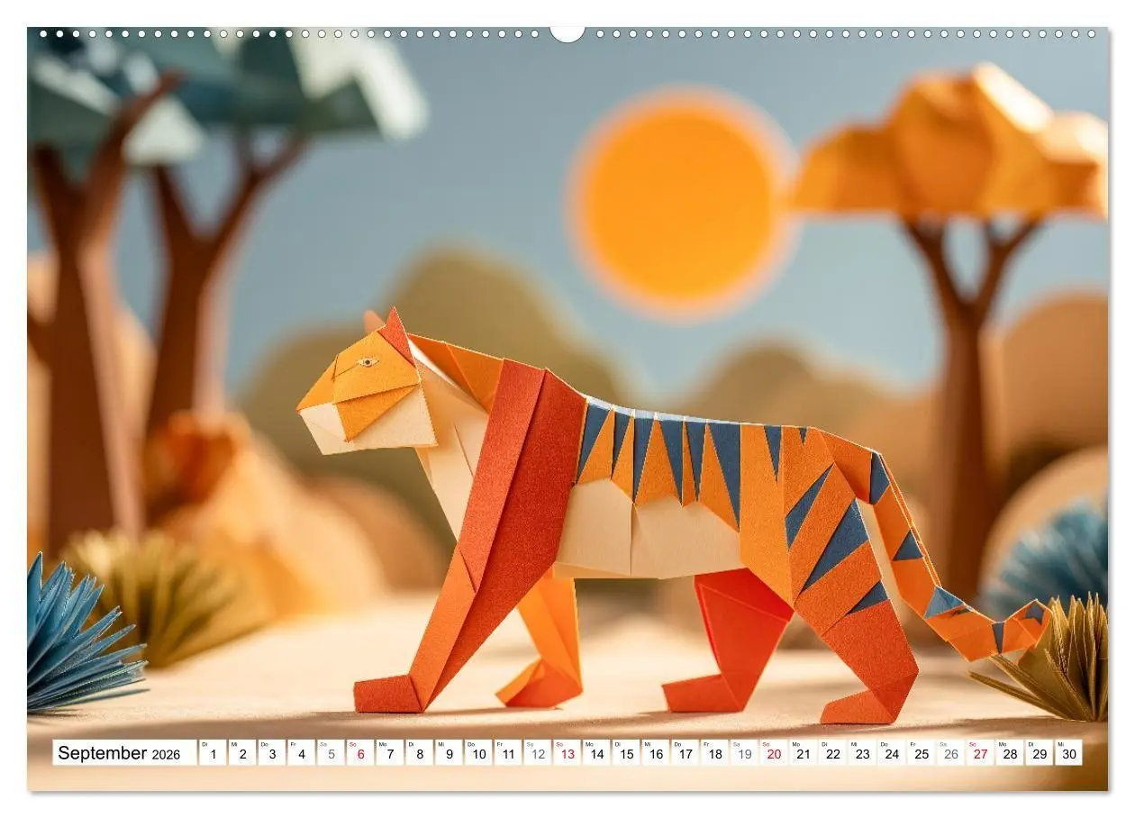Bild: 9783516670646 | Origami Zoo - Bunter Tierkalender für Kinder und Familien...