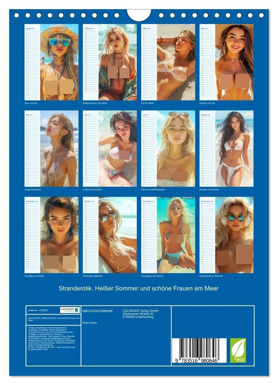 Bild: 9783516980646 | Stranderotik. Heißer Sommer und schöne Frauen am Meer (Wandkalender...