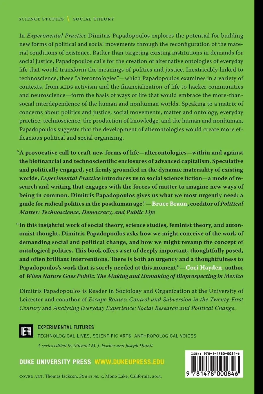 Rückseite: 9781478000846 | Experimental Practice | Dimitris Papadopoulos | Taschenbuch | Englisch