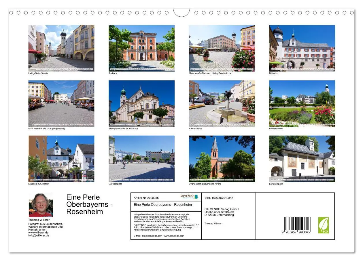 Bild: 9783457940846 | Eine Perle Oberbayerns - Rosenheim (Wandkalender 2026 DIN A3 quer),...