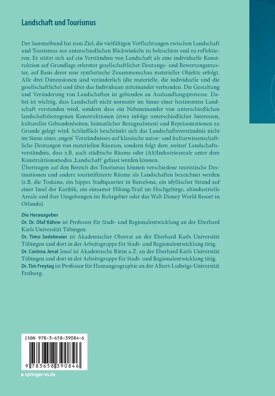 Rückseite: 9783658390846 | Landschaft und Tourismus | Olaf Kühne (u. a.) | Taschenbuch | viii