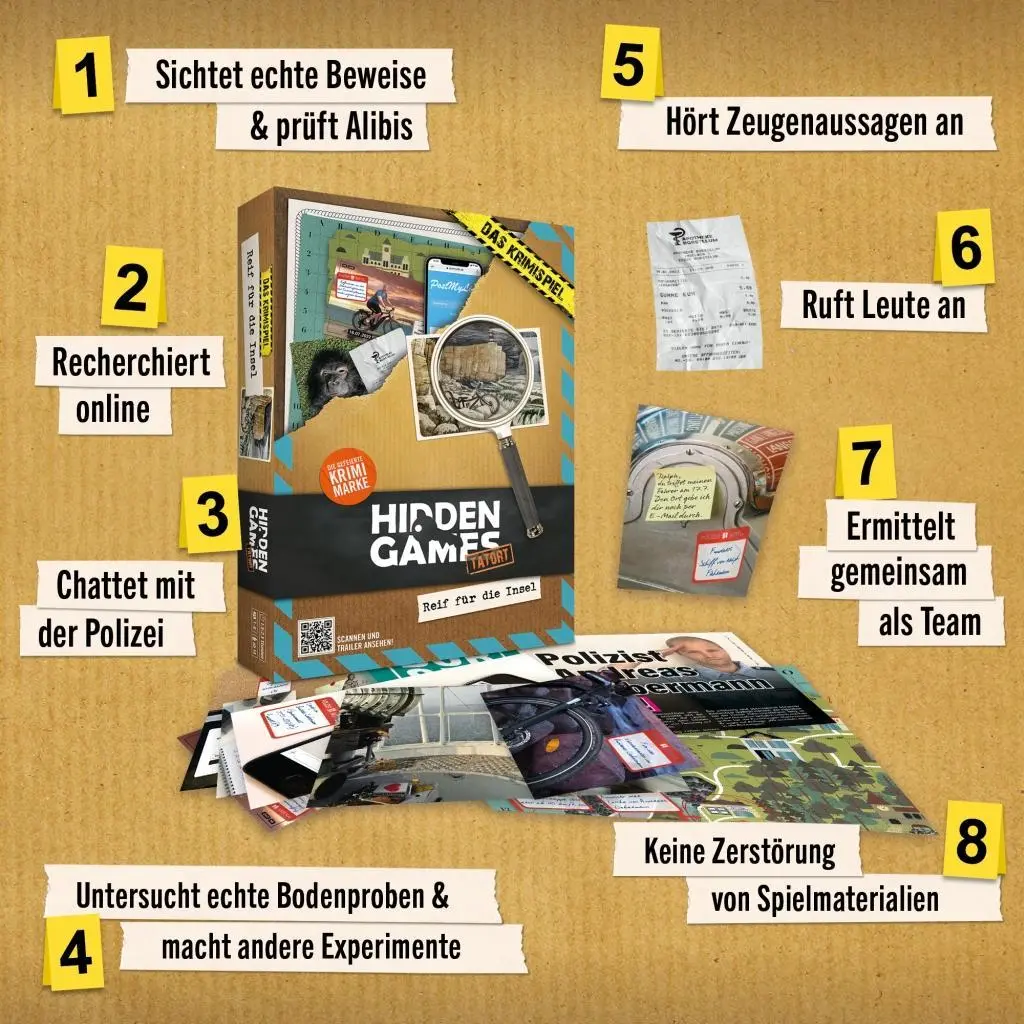 Bild: 4260686490946 | Hidden Games Tatort: Reif für die Insel | Spiel | 32 S. | HID00012
