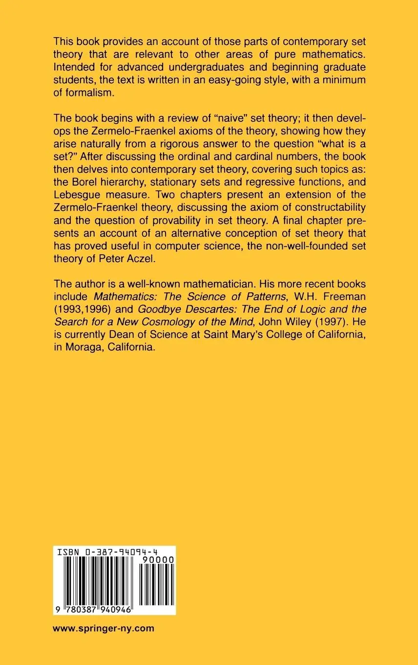 Rückseite: 9780387940946 | The Joy of Sets | Fundamentals of Contemporary Set Theory | Devlin | x