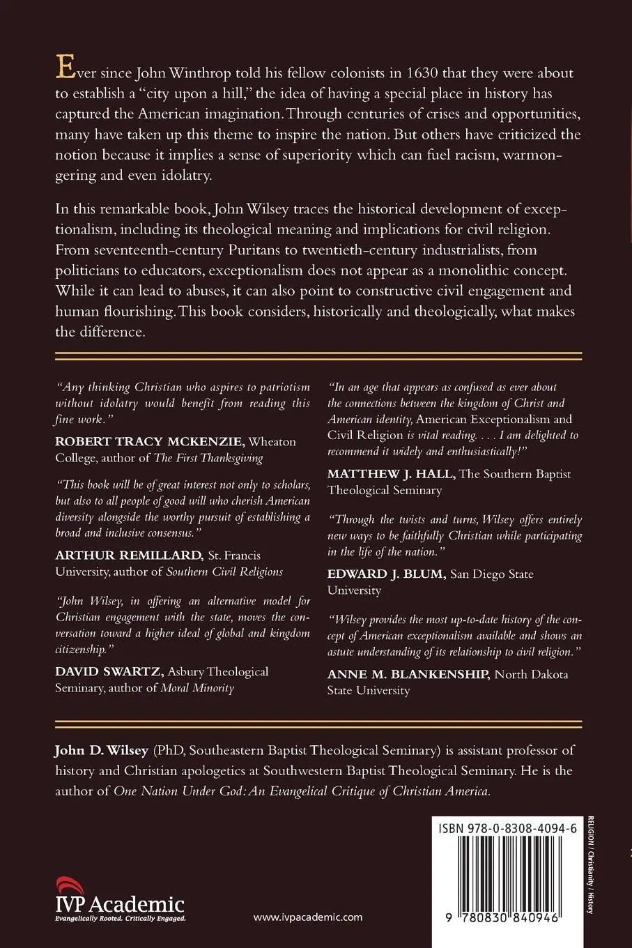 Rückseite: 9780830840946 | American Exceptionalism and Civil Religion | John D. Wilsey | Buch