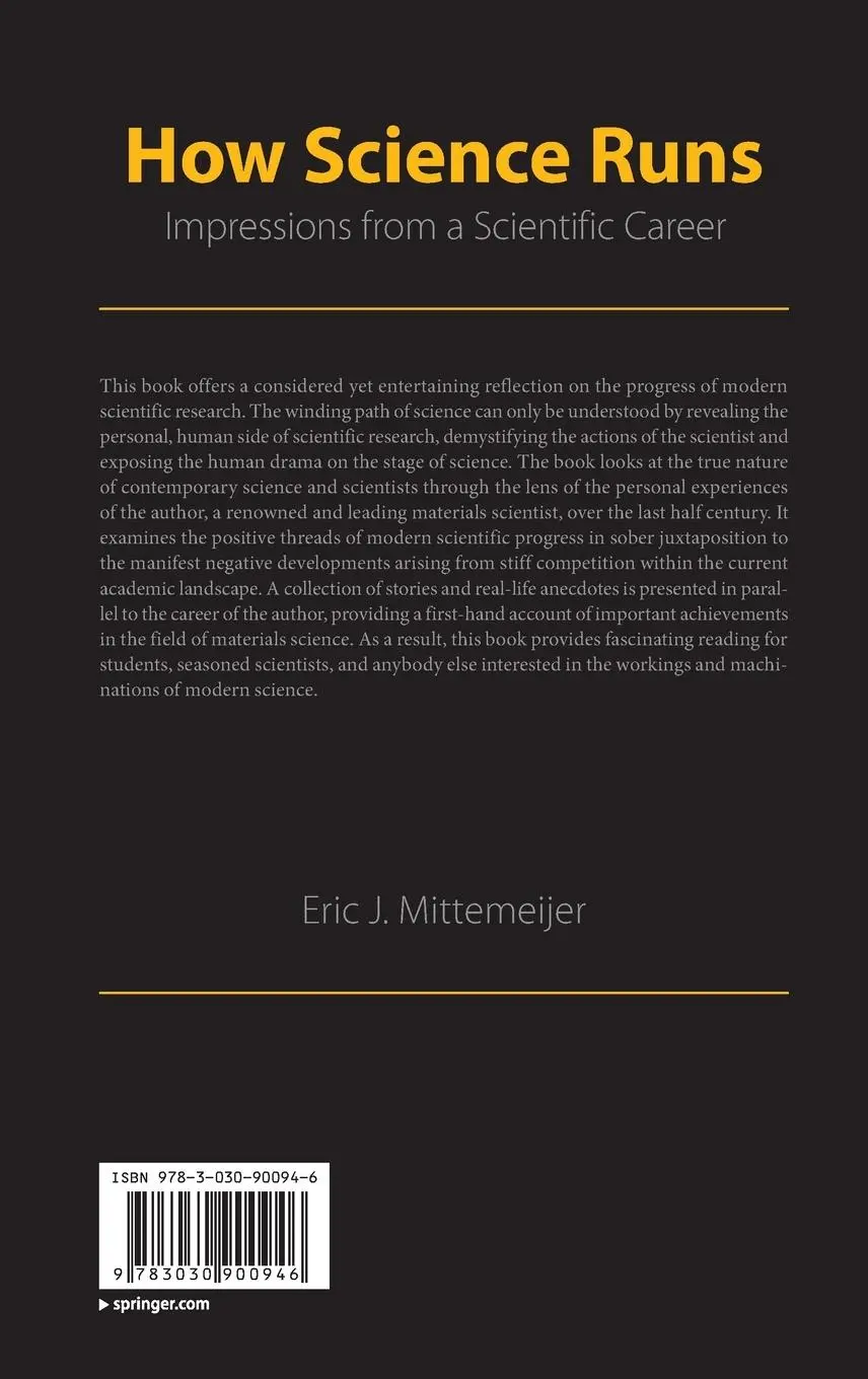 Rückseite: 9783030900946 | How Science Runs | Impressions from a Scientific Career | Mittemeijer