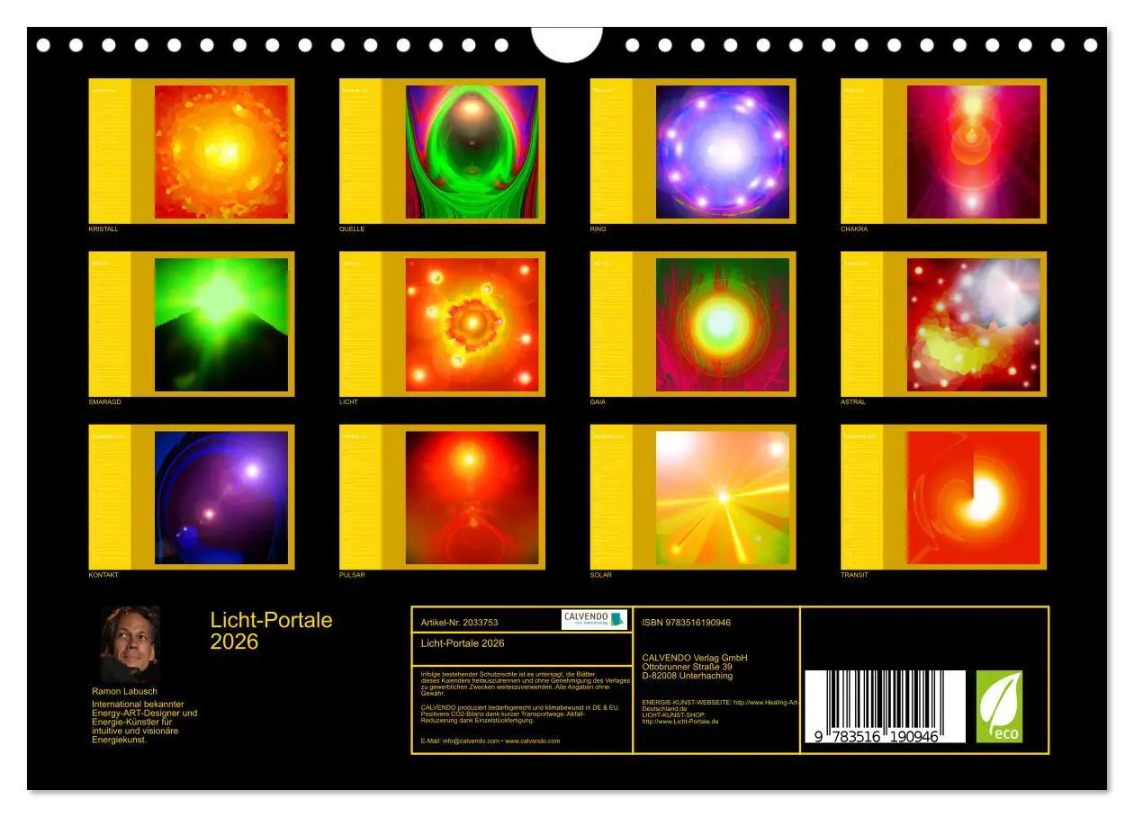 Bild: 9783516190946 | Licht-Portale 2026 (Wandkalender 2026 DIN A4 quer), CALVENDO...