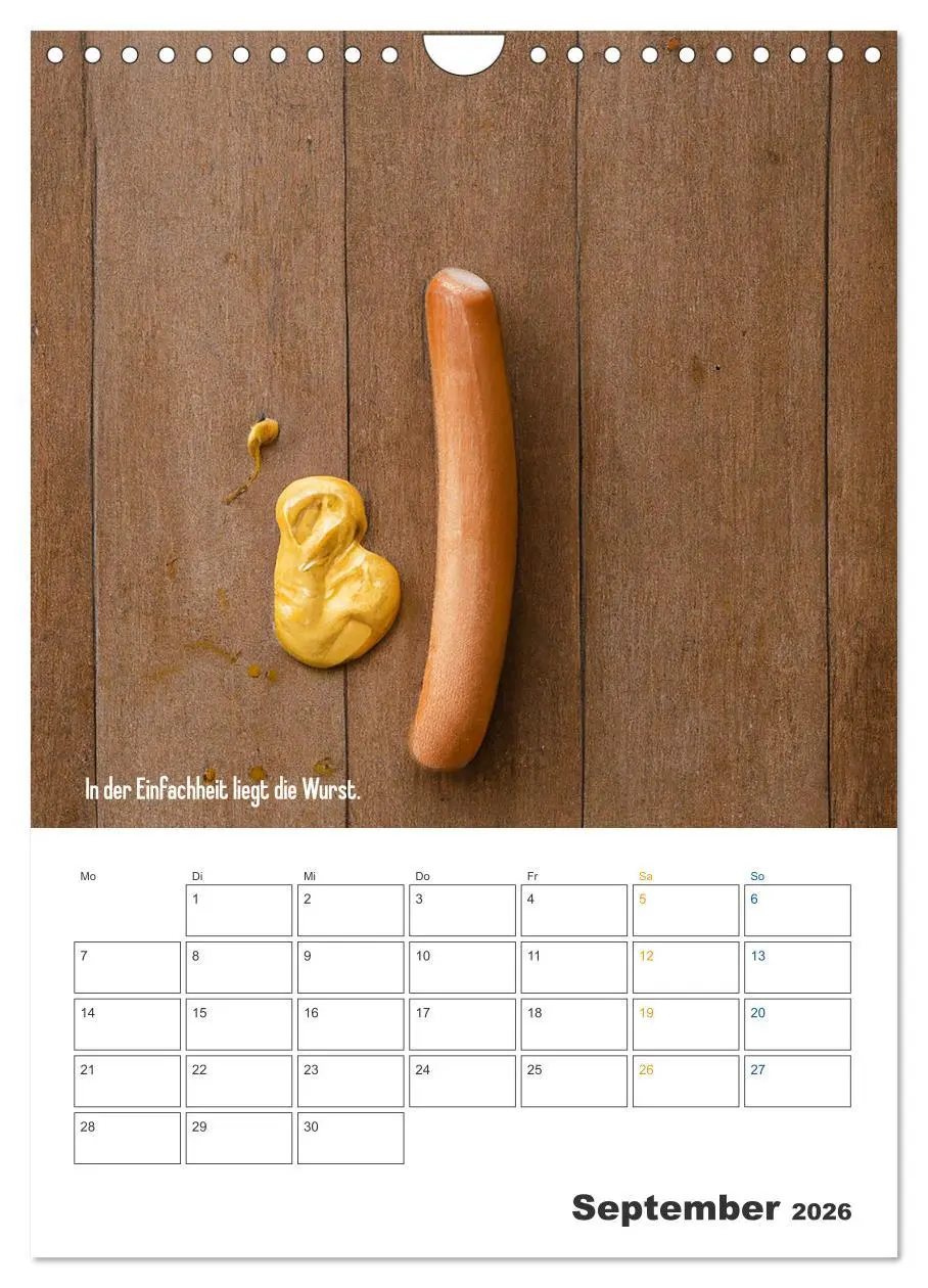Bild: 9783516330946 | Ist mir Wurst Kalender (Wandkalender 2026 DIN A4 hoch), CALVENDO...