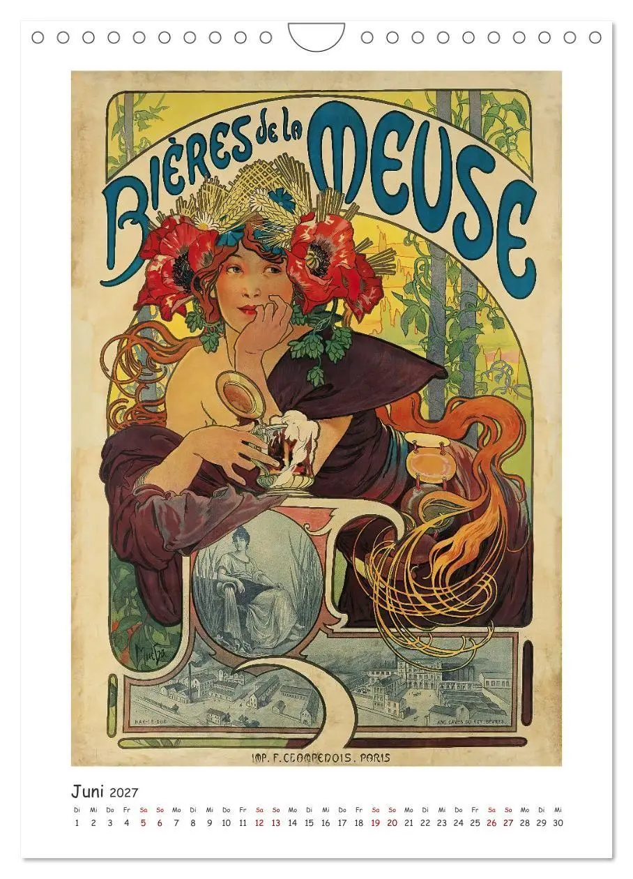Bild: 9783569280946 | Alfons Mucha - Eine Hommage in zwölf Monaten (Wandkalender 2027 DIN...