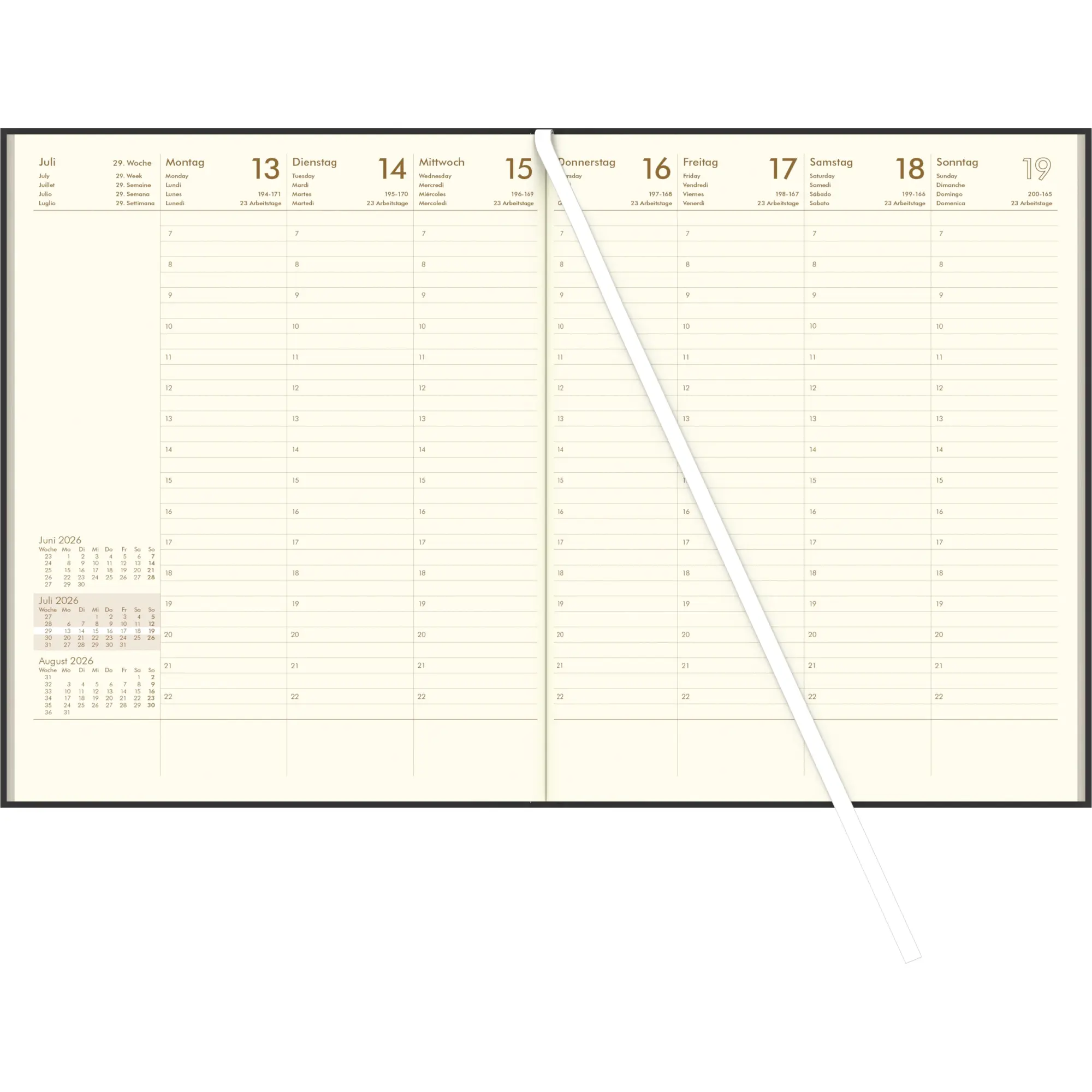Bild: 4069095001046 | Wochenbuch anthrazit 2026 - Bürokalender 21x26,5 cm - 1 Woche auf 2...