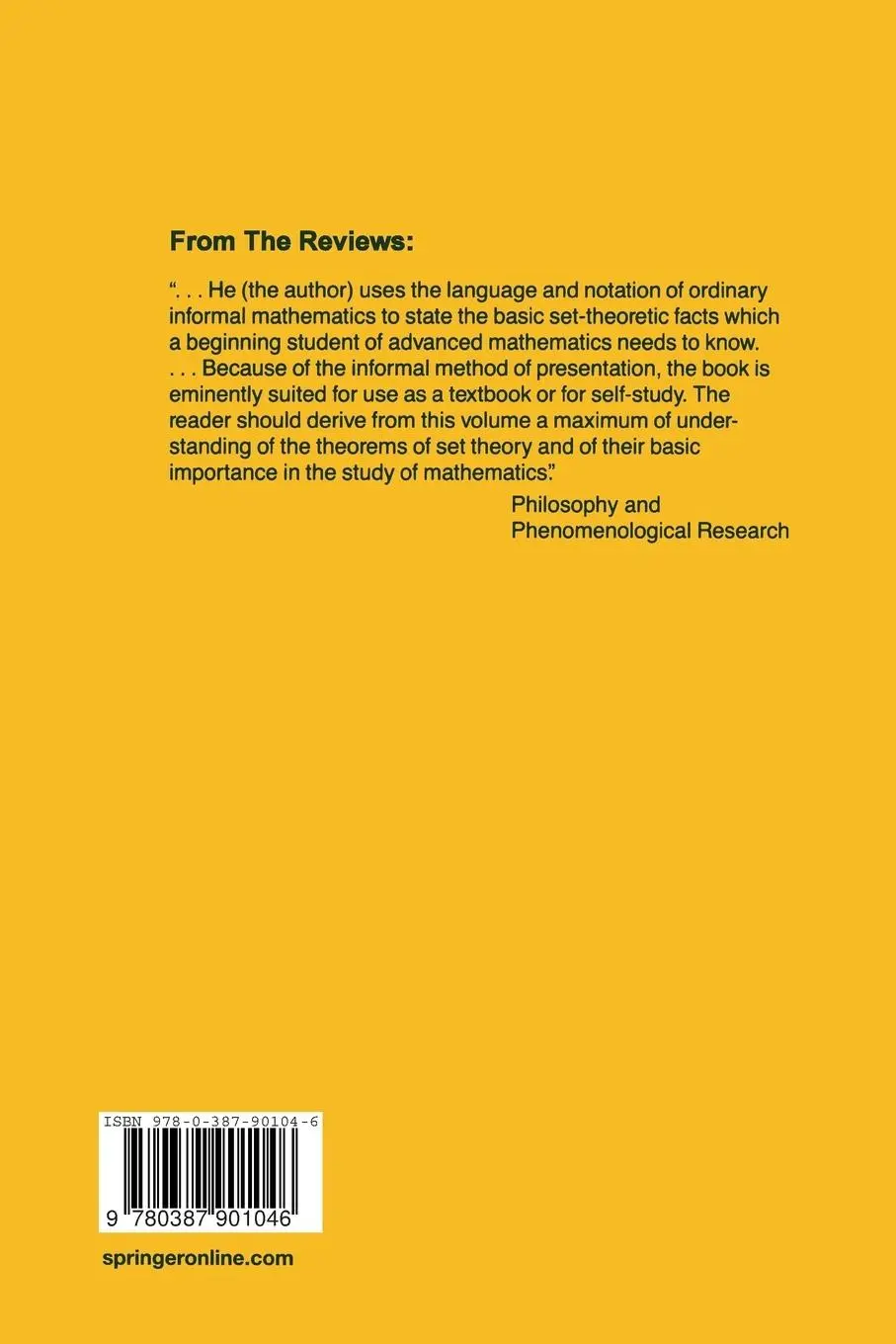 Rückseite: 9780387901046 | Naive Set Theory | P. R. Halmos | Taschenbuch | vii | Englisch | 2014