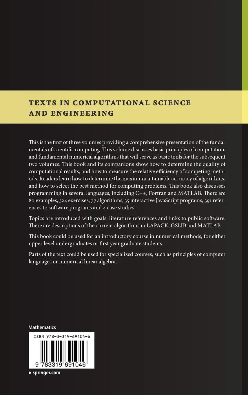 Rückseite: 9783319691046 | Scientific Computing | Vol. I - Linear and Nonlinear Equations | Buch