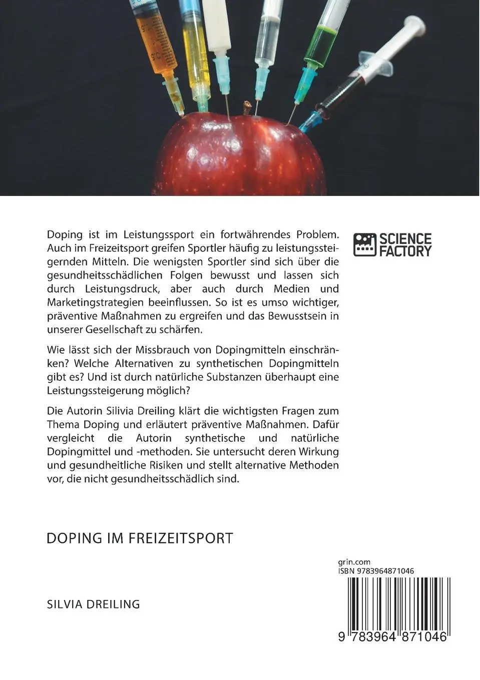 Rückseite: 9783964871046 | Doping im Freizeitsport. Können natürliche Substanzen den...