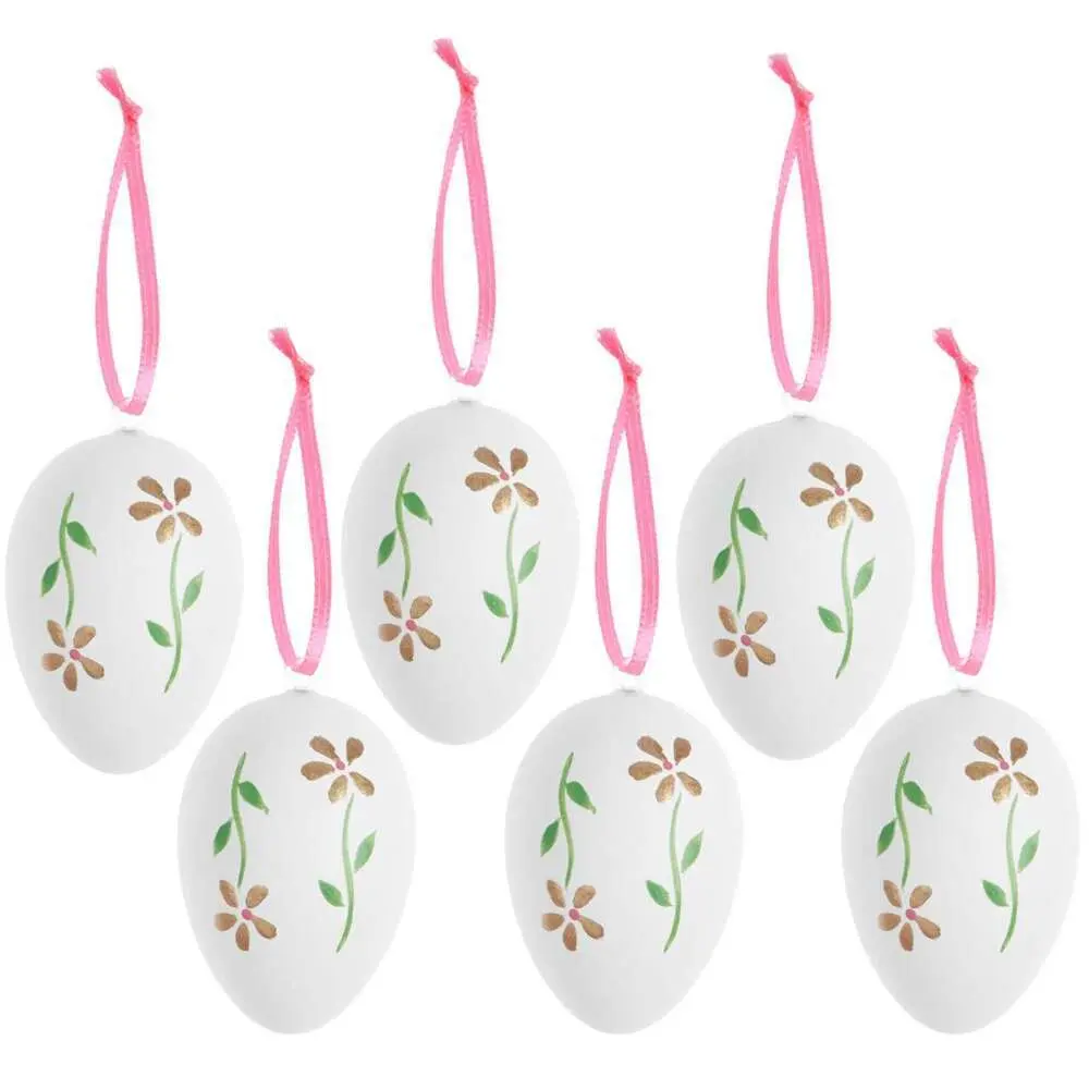 Eier Set, Weiß/Gold, 6 Stück