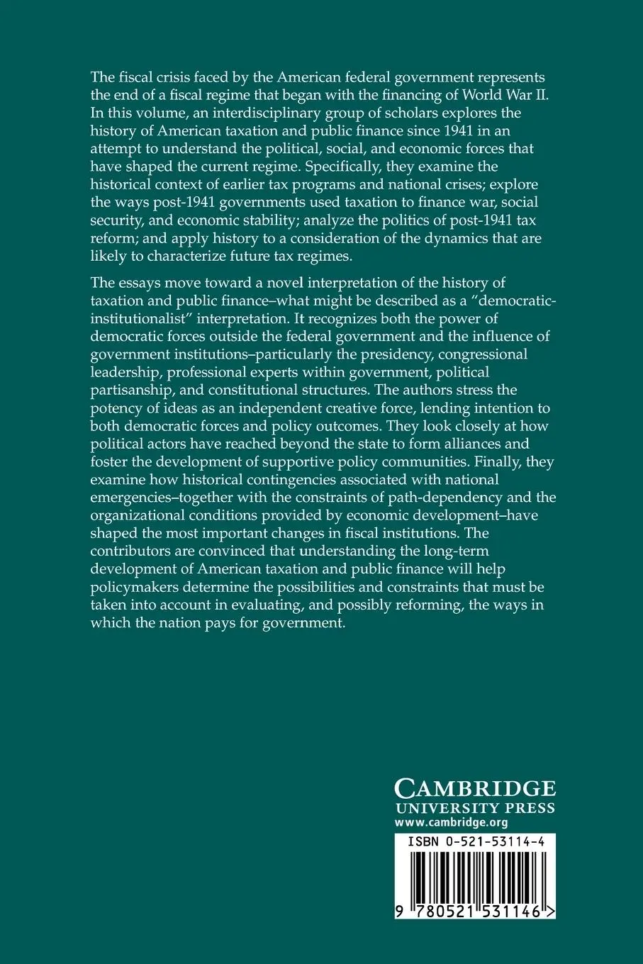 Rückseite: 9780521531146 | Funding the Modern American State, 1941 1995 | Brownlee (u. a.) | Buch