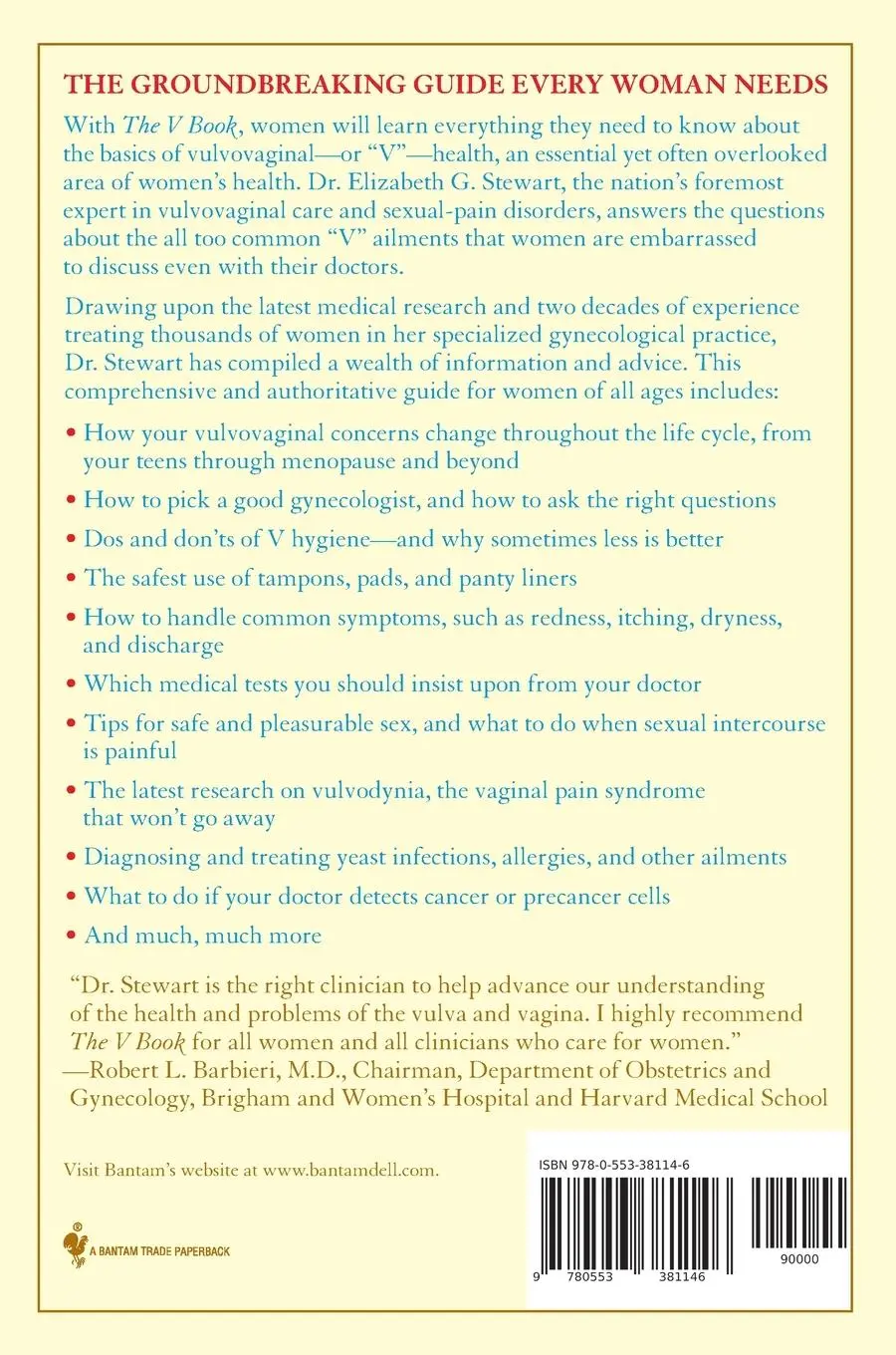 Rückseite: 9780553381146 | The V Book | A Doctor's Guide to Complete Vulvovaginal Health | Buch