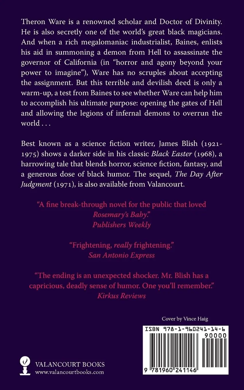 Rückseite: 9781960241146 | Black Easter | James Blish | Taschenbuch | Englisch | 2024